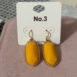 Yellow and Gold Dangle Earrings